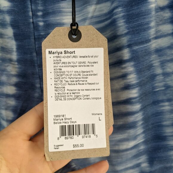 Prana Mariya Active Swim Shorts Organic Recycled Summer Beach Blue Grey UPF 50 - Picture 5 of 8